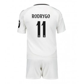 Real Madrid Rodrygo Goes #11 Hemmakläder Barn 2024-25 Kortärmad (+ Korta byxor)